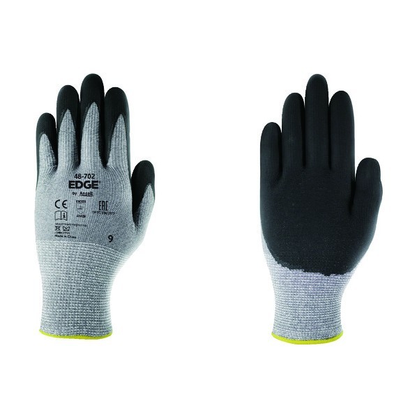 当店は最高な サービスを提供します アンセル ヘルスケア ジャパン 作業用手袋エッジ ブラック プレゼント 1双 48-702-8 グレー