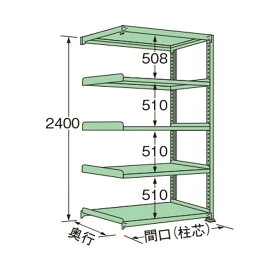 扶桑金属工業 中量ラック 900×450×2400mm グリーン MG2409M05R 1点