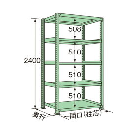 扶桑金属工業 中量ラック 900×900×2400mm グリーン MG2409K05T 1点