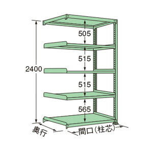 �}�K�����H�� ���ʃ��b�N 1790×450×2400mm �O���[�� MS2418M05R 1�_