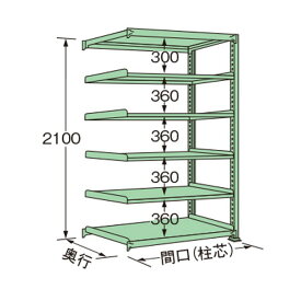 扶桑金属工業 中量ラック 1790×450×2100mm グリーン ME2118M06R 1点