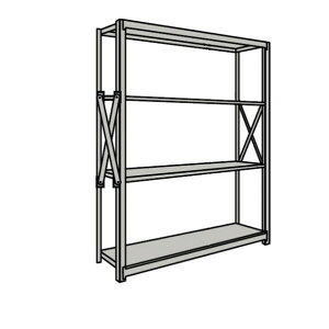 サカエ 重量棚NR型(1000kg/段・単体・高さ2410mm・4段タイプ) NR-3744【2506DFD_5】