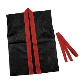 アーテック カラー不織布ハッピ袖なし子供用 黒(赤襟) J 4105