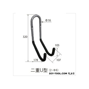 �t�W�e�b�N ���ړI�p�C�v�n���K�[ 2�dU�^ 320x107x178mm �O���[ 45105 1��