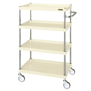 ※法人専用品※サカエ CSパールワゴン(中量タイプ/サイレントエラストマー車/H1200/4段) W750×D500×H1200 アイボリー CSP-75124SEI 1台【2506DFD_5】