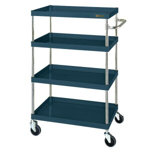 ※法人専用品※サカエ CSパールワゴン(中量タイプ/サイレントエラストマー車/4段/直進安定金具付) W750×D500×H1200 ダークグレー CSP-75124YSED 1台【2506DFD_5】
