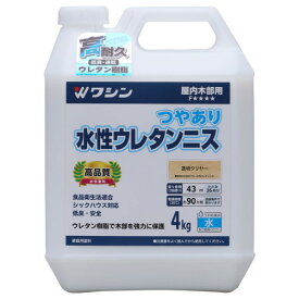 和信ペイント 水性ウレタンニス 4kg つやありクリヤー #941851 1個