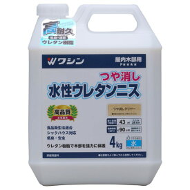 和信ペイント 水性ウレタンニス 4kg つや消しクリヤー #941855 1個