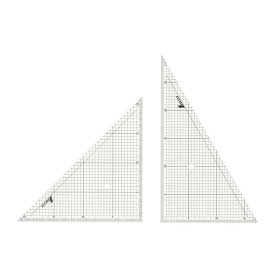 シンワ測定 三角定規アクリル方眼目盛付 30cm 77062 2枚