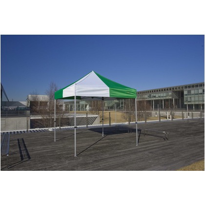 かんたんてんと３ ※ラッピング ※ スチールアルミ複合フレーム 安全 緑 白 2.4m×2.4m イベント ワンタッチ テント 3W KA