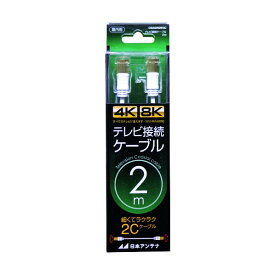 日本アンテナ アンテナ テレビ接続ケーブル S2C 4K8K対応 スクリュー-スクリュープラグ 2m CS2GRSW2C 1点