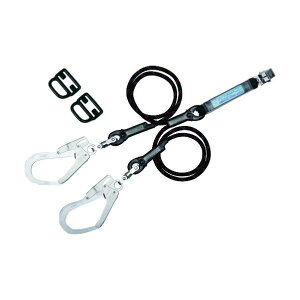 藤井電工 ハーネス用ランヤード 300 x 150 x 100 mm 黒 THL-2-GB93SV-33-BK-2R23-BP 1本