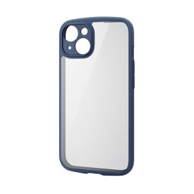 エレコム iPhone14用ケース TOUGH SLIM LITE フレームカラー 背面クリア 極限保護 ネイビー PM-A22ATSLFCKNV 1点