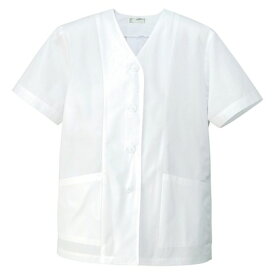 アイトス レディース衿なし半袖調理着 001ホワイト 3L HH332-101-3L