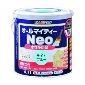 アトムハウスペイント 水性オールマイティーネオ(水性つやあり多用途塗料） 0.7L ライトブルー 1