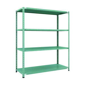 トラスコ(TRUSCO) CB型セミボルトレス軽量棚 1500X600XH1800 4段 グリーン CB-6564-GN 1台