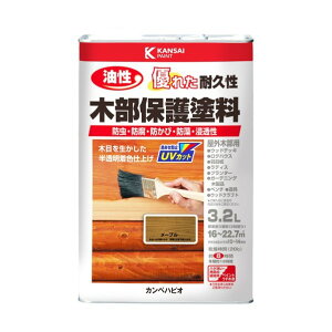 カンペハピオ 油性木部保護塗料(木目を活かした半透明着色仕上)屋外木部専用塗料 防虫、防腐、防カビ 169×104×252 メープル 00237643691032 1缶