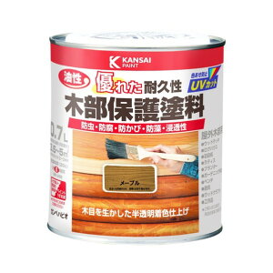 カンペハピオ 油性木部保護塗料(木目を活かした半透明着色仕上)屋外木部専用塗料 防虫、防腐、防カビ 119×121 メープル 00237643691007 1缶