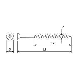 ダイドーハント コーススレッド 全ネジ ユニクロ ラッパ頭 3.8×41mm 00045214 1400本