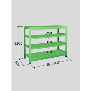 サカエ 中量棚B型(500kg/段・単体・高さ1200mm・4段タイプ) B-8754【2506DFD_5】