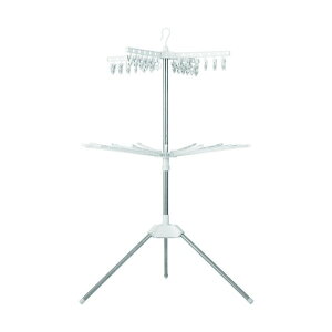アイリスオーヤマ ステンレス室内物干し パラソル2段 ホワイト CLS-132R 1点