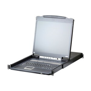 ATEN IP-KVM�h�����[ 8�|�[�g/PS/2/USB/VGA/17�C���` LCD/�V���[�g���[��(�f�C�W�[�`�F�[���|�[�g���ځAUSB�f�o�C�X�Ή�) CL5708IMJJS 1�_