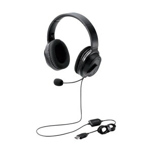 �G���R�� �I�[�o�[�w�b�h�^�C�v�w�b�h�Z�b�g ���� USB 40mm�h���C�o �u���b�N HS-HP30UBK 1�_