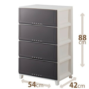 天馬 プロフィックス ルームケース 4段 ブラウン サイズ(約):幅54×奥行42×高さ88cm 1個