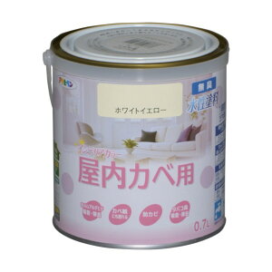 アサヒペン NEW水性インテリアカラー屋内カベ用 0.7L ホワイトイエロー 1点