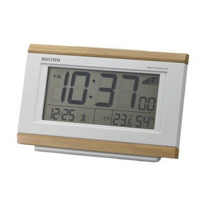 リズム リズム 電波 目覚まし時計 温湿度計付き ブラウン 8RZ161SR07 1点