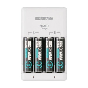 アイリスオーヤマ ビックキャパ リチャージ 充電器セット 単3形4個付 - BCR-SC3MH/4S 1点
