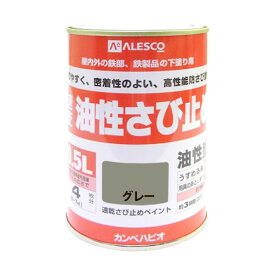 カンペハピオ 速乾さび止めペイント（つや消し） 鉄製品のサビに！スタンダードな油性さび止め塗料 84×122 グレー 00137645091005 1缶