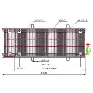 �����R�[�|���[�V���� �����h�~�p �{���g�Œ莮�זڃX�`�[���O���[�`���O�i�{�̂̂݁j b995×a500×h38mm VG1HBB538-4B 1��