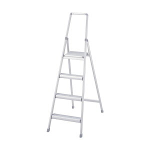 ※法人専用品※長谷川工業 天板幅広上枠付きアルミ踏台 SRA型 4段(17897) SRA-11A 1点