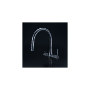 KVK ビルトイン浄水器専用グースネック形シャワー付混合栓(水栓本体のみ) マットブラック KM6081ECM5 1個
