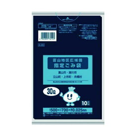 日本サニパック 富山地区指定袋 30L 黒半透明 G-B3 10枚×60冊
