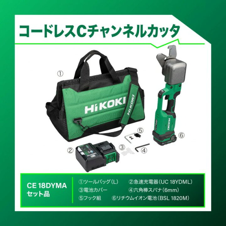楽天市場】HiKOKI(ハイコーキ) 18V 充電式 Cチャンネルカッタ セット品 
