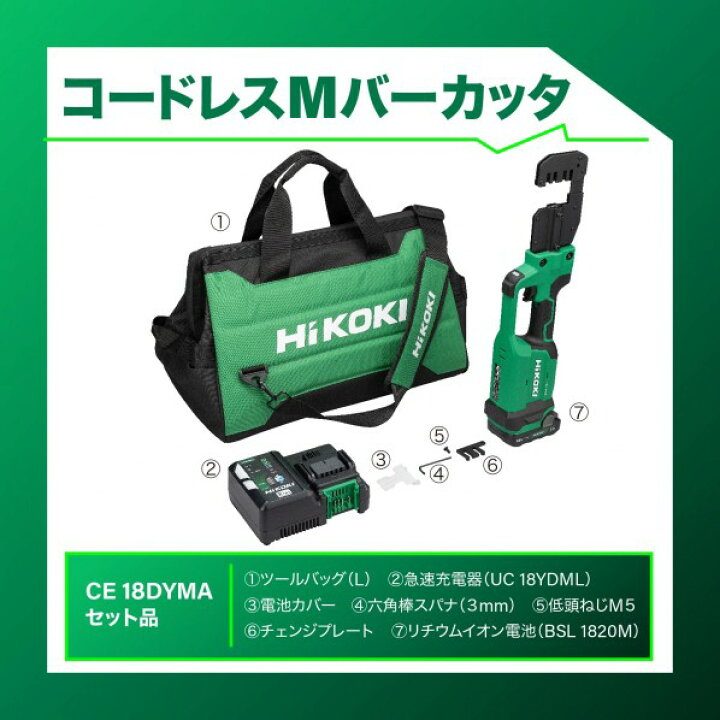 楽天市場】HiKOKI(ハイコーキ) 18V 充電式 Mバーカッタ セット品 (電池 