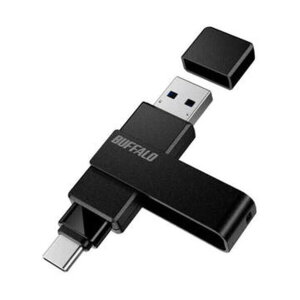 USB3�D2�iGen1�j�Ή� Type-AC���Ή� ��]��USB�������[ 128GB �u���b�N RUF3-ACR128G-BK 1��