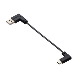 USB-A to USB Type-C�P�[�u�� �t���b�g L�� �[�d��p 0�D1m �u���b�N �u���b�N MPA-ACLL01BK