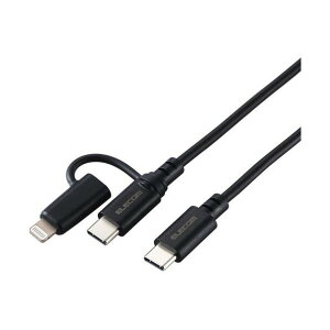 2in1 USB�P�[�u�� Type-C�{Lightning USB PD�Ή� 1�D0m �u���b�N �u���b�N MPA-CCLAD10BK