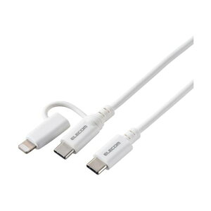 2in1 USB�P�[�u�� Type-C�{Lightning USB PD�Ή� 1�D0m �z���C�g �z���C�g MPA-CCLAD10WH