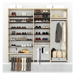 南海プライウッド シューズクローク収納 ウォールゼット エノーク2 D3TYPE 7.5尺 I型 奥行300mm アッシュウォールナット AF002131AJ 1点