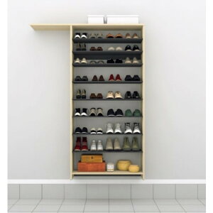 南海プライウッド シューズクローク収納 ウォールゼット エノーク2 D3TYPE 1.5M連結 奥行300mm ブライトウォールナット AF004610IJ 1点