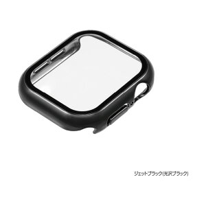 Apple Watch Series10�p ���d�x�K���X�{�P�[�X �W�F�b�g�u���b�N SMWC-AW421BK