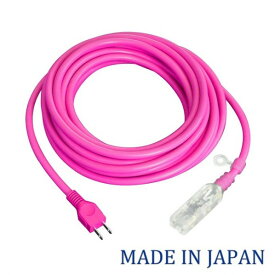 フジマック 延長コード 光るタップコード 10m ピンク HE-1510-P 1本【2506DFD_3】