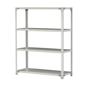 �{���g���y�ʃ��b�N 120kg/�i W1200×D450×H1500mm �V�n4�i �z���C�g�O���[ �z���C�g�O���[ 1.2S5445-4W