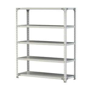 �{���g���y�ʃ��b�N 120kg/�i W1200×D450×H1500mm �V�n5�i �z���C�g�O���[ �z���C�g�O���[ 1.2S5445-5W