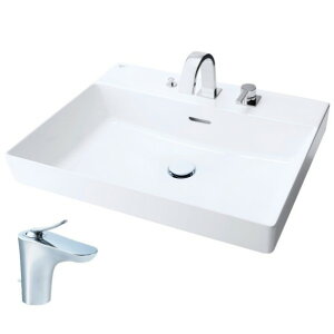 アクアセラミック シングルレバー混合水栓 キュビア 床排水(Sトラップ) 床給水 650×500×100mm ピュアホワイト YL-A401SYACB(C)V/BW1 1点