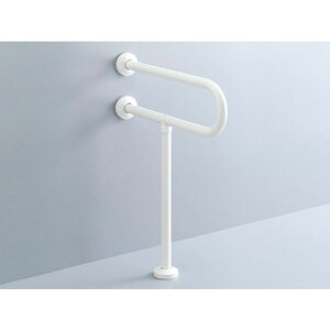 大便器用手すり(壁床固定式) 樹脂被覆タイプ D800、H700 カラーズレッド KF-525AE80J/LA1 1点